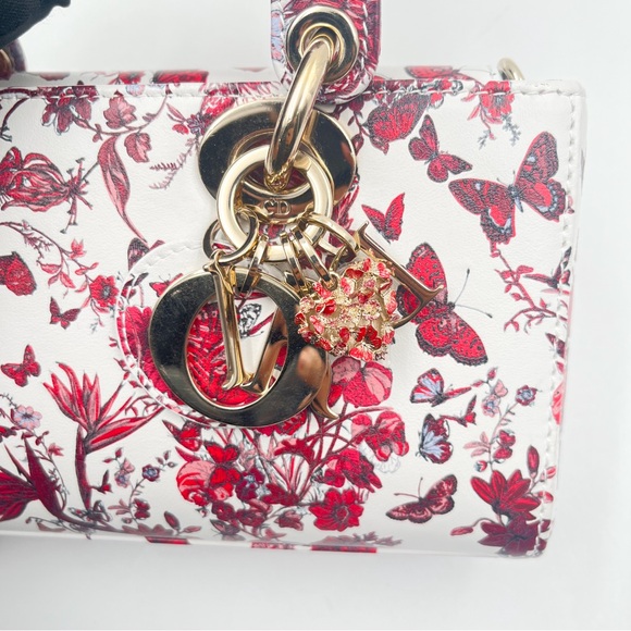 DIOR Lady Dior Small Bag Butterfly & Floral Print with Gold Hardware - Picture 12 of 14